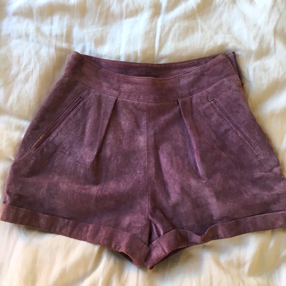 Top Shop Mauve Suede Shorts